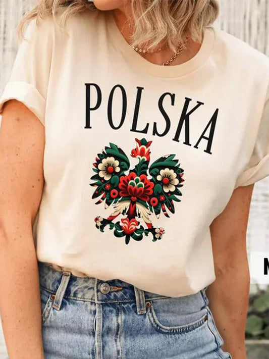 Damska koszulka z nadrukiem przysłowia polskiego