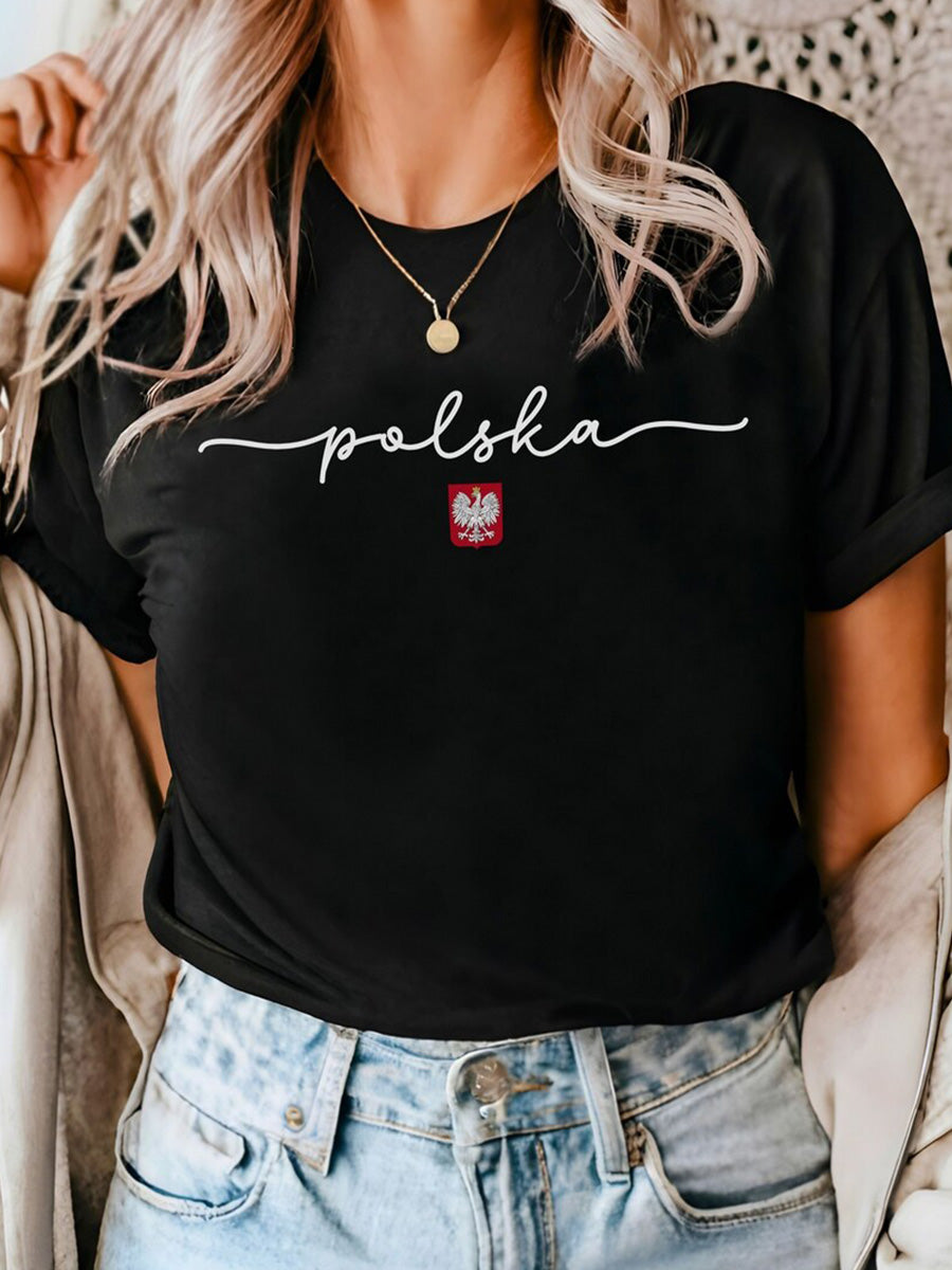Damska koszulka z nadrukiem przysłowia polskiego