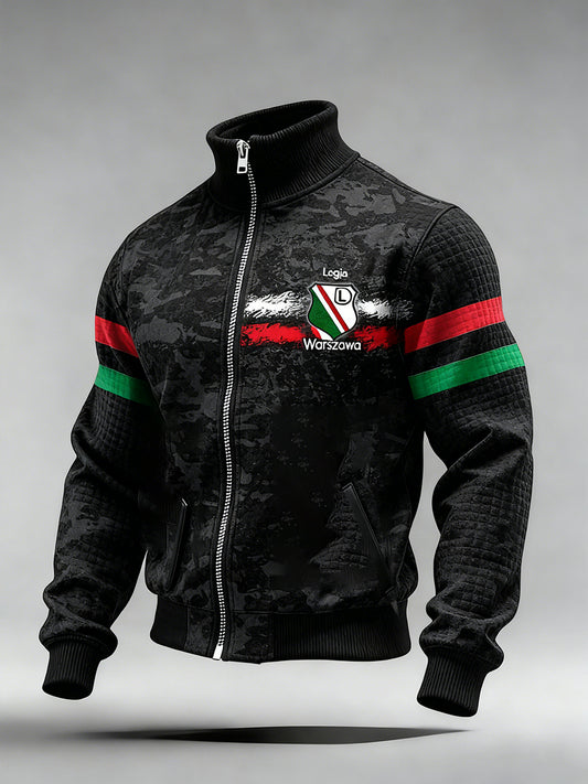 Męski Vintage Polski Art Print Casual I Wygodna Kurtka