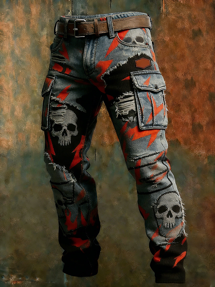 Męskie spodnie robocze retro styl biznesowy na co dzień