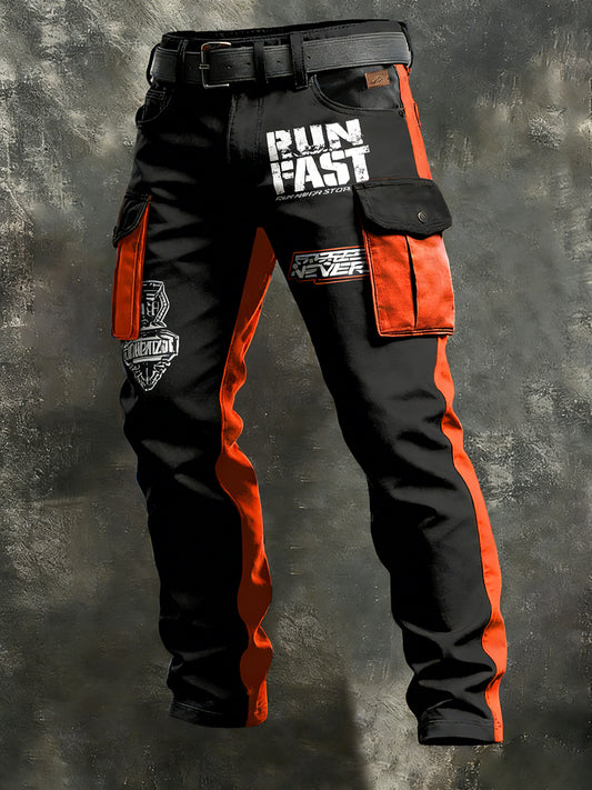 Męskie spodnie robocze retro styl biznesowy na co dzień