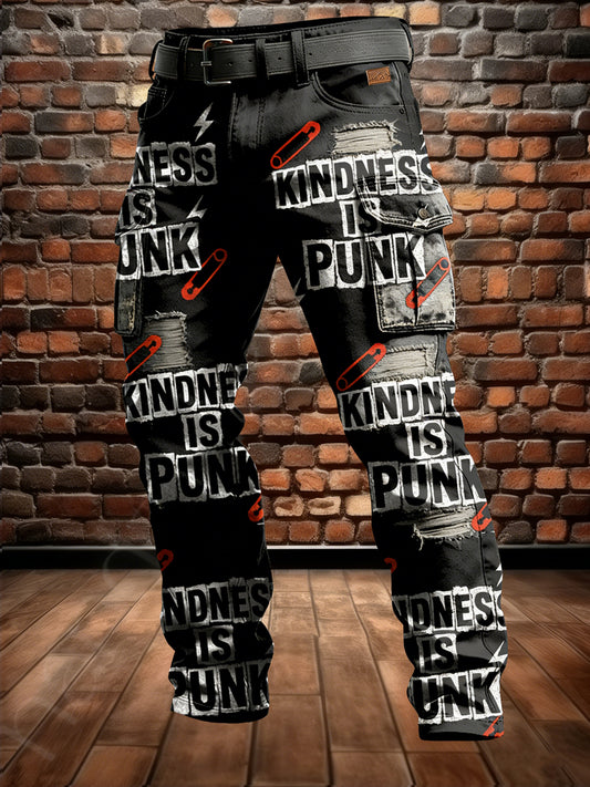 Męskie Retro Wakacje Biznesowe Punk Art Nadruk Spodnie Odzież Robocza
