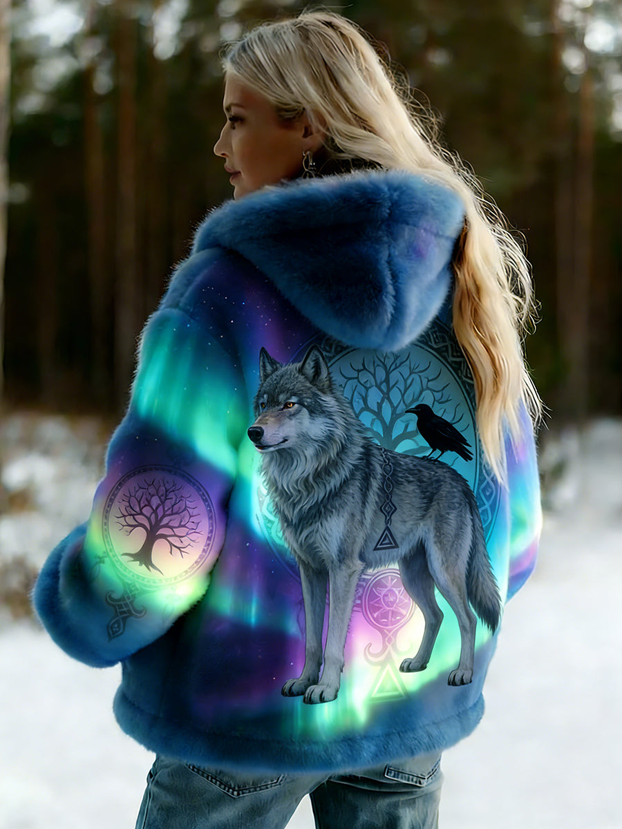 Damska kurtka z flanelowym wzorem Viking w stylu celtyckim w stylu vintage