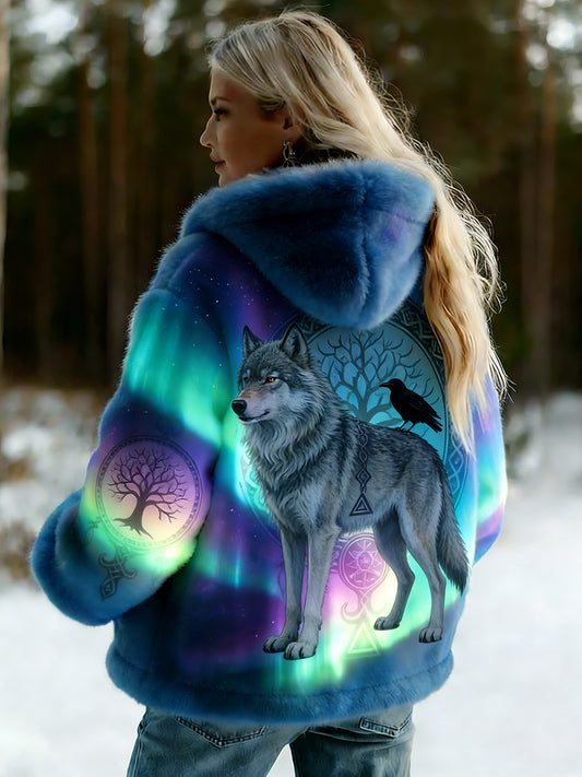 Damska kurtka z flanelowym wzorem Viking w stylu celtyckim w stylu vintage