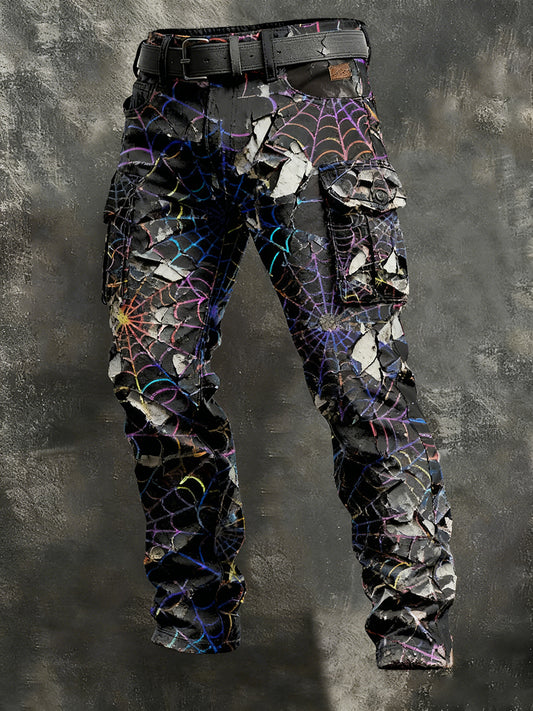 Męskie spodnie robocze retro styl biznesowy na co dzień