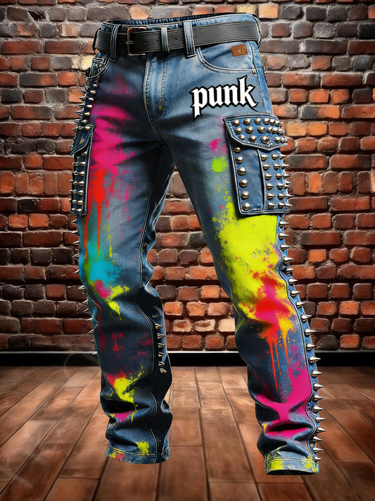 Męskie Retro Wakacje Biznesowe Czaszki Nadruk Dorywczo Spodnie Robocze