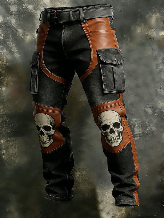 Męskie spodnie robocze retro styl biznesowy na co dzień