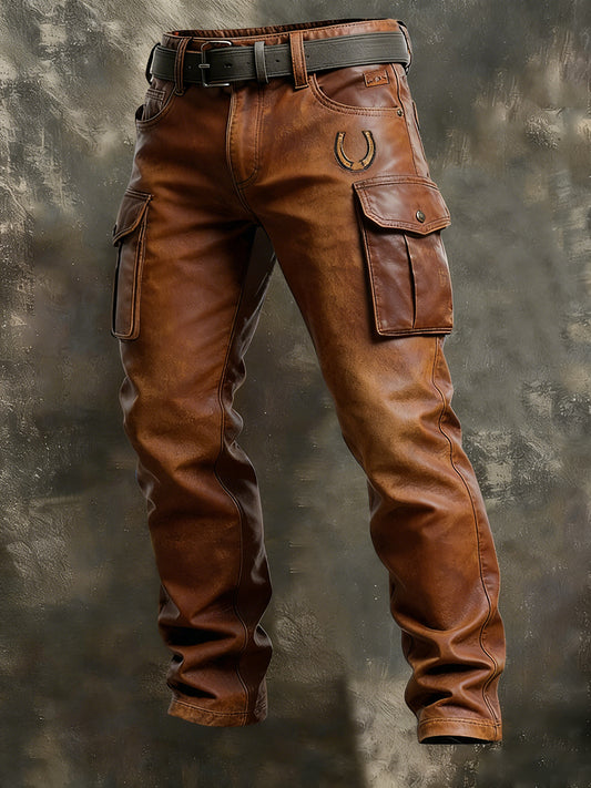 Męskie spodnie robocze retro styl biznesowy na co dzień
