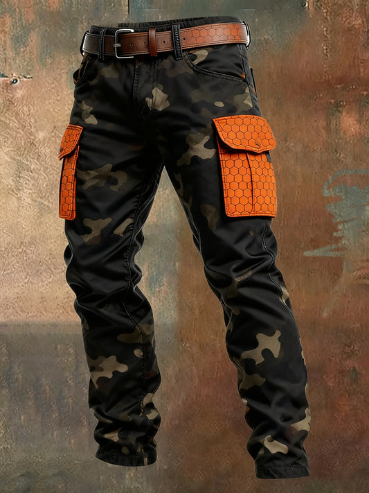 Męskie spodnie robocze retro styl biznesowy na co dzień