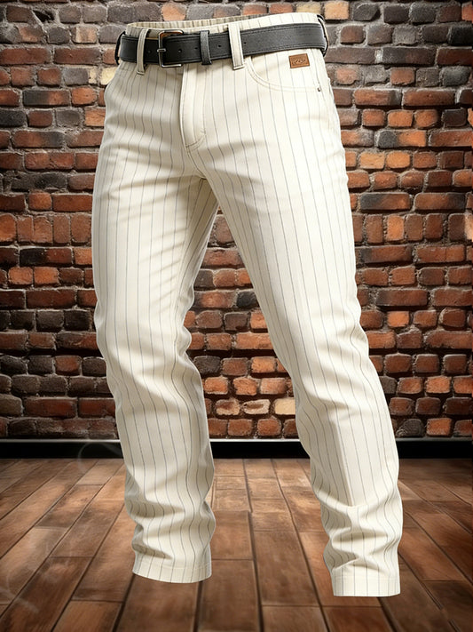 Męskie Retro Wakacje Biznesowe Stripe Nadruk Dorywczo Spodnie Robocze