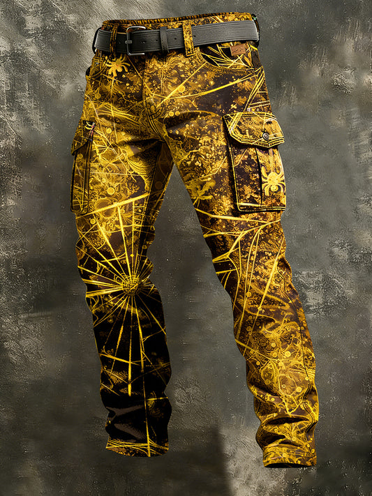 Męskie spodnie robocze retro styl biznesowy na co dzień