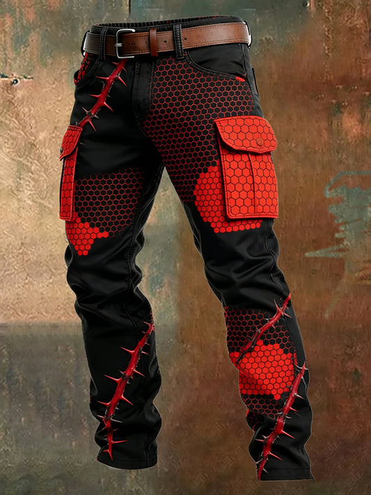 Męskie spodnie robocze retro styl biznesowy na co dzień