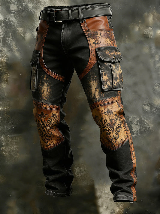 Męskie spodnie robocze retro styl biznesowy na co dzień