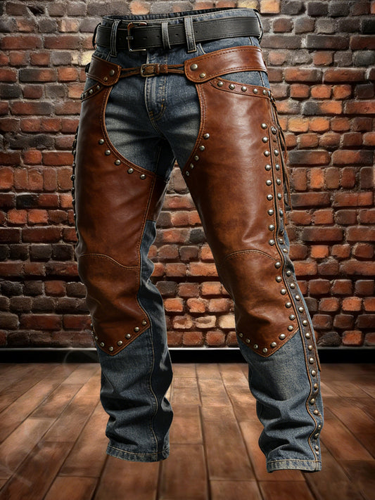 Męskie Retro Wakacje Biznesowe West Art Nadruk Spodnie Odzież Robocza