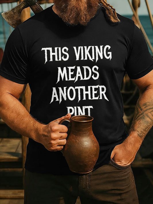 Męska koszulka Viking Drinking z krótkim rękawem