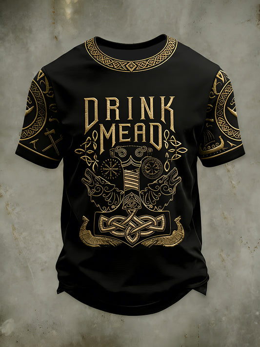 Męska koszulka Viking Drinking z krótkim rękawem