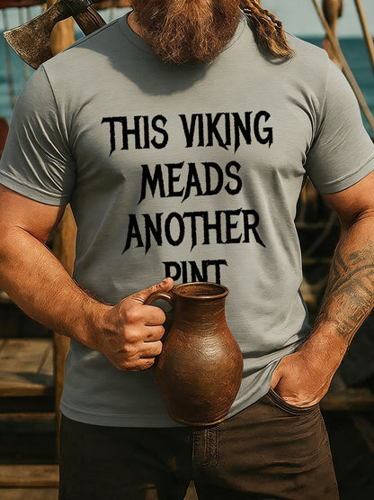Męska koszulka Viking Drinking z krótkim rękawem