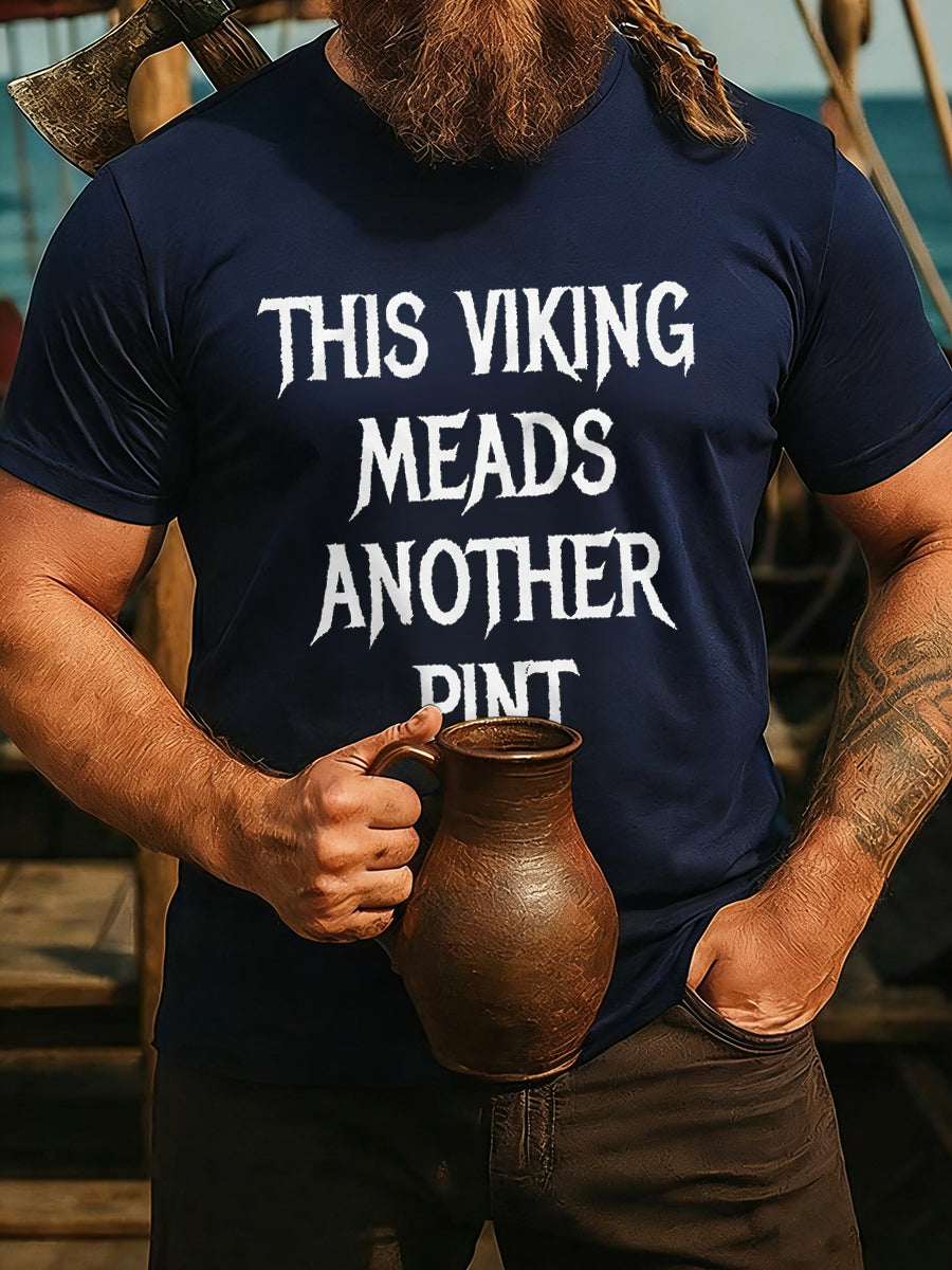 Męska koszulka Viking Drinking z krótkim rękawem