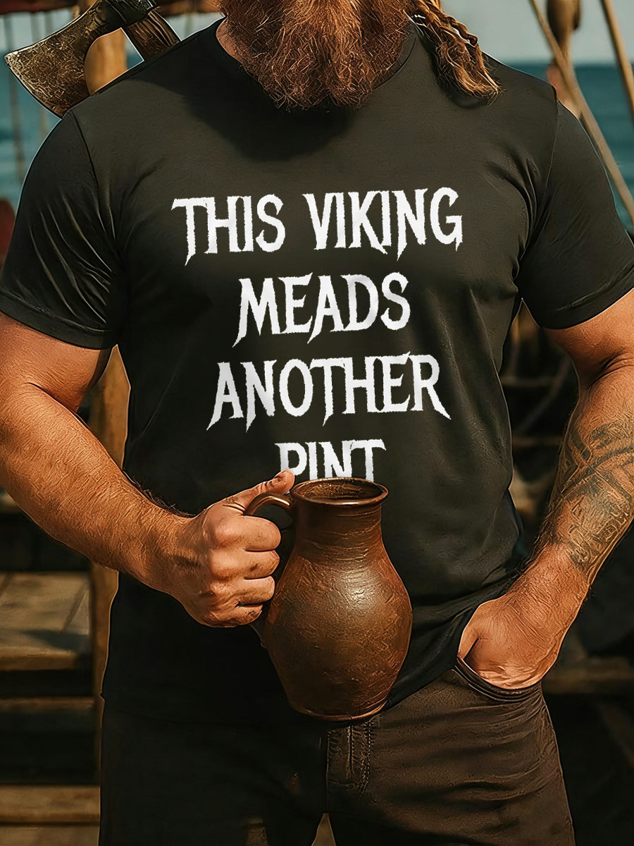 Męska koszulka Viking Drinking z krótkim rękawem