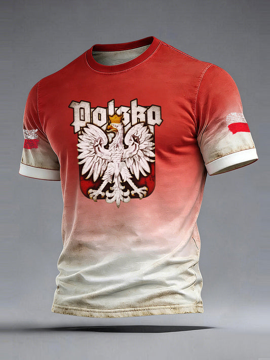 Retro w trudnej sytuacji Polski Eagle Art Casual T-Shirt