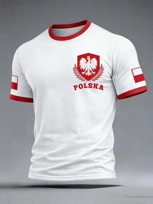 Retro polski orzeł klasyczne sztuka codzienny t-shirt