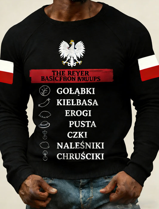 Męski koszulka z nadrukiem flagi polskiej i motywem patriotycznym