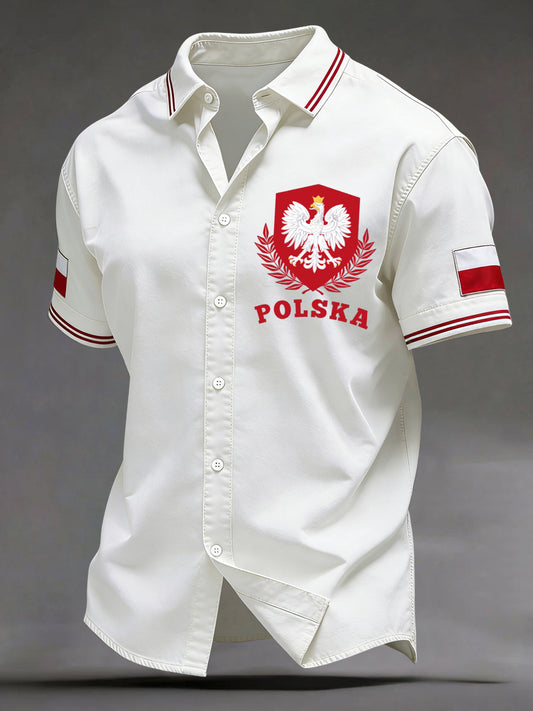 Elegancka koszula w stylu vintage z polskim orłem