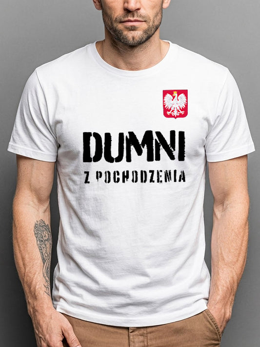 Retro polska dumna artystyczna koszulka codzienna 100% bawełna