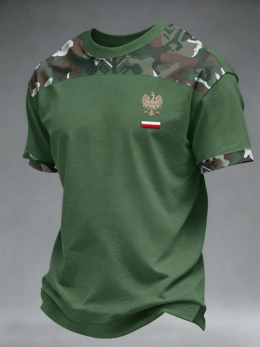 Męski t-shirt z nadrukiem moro