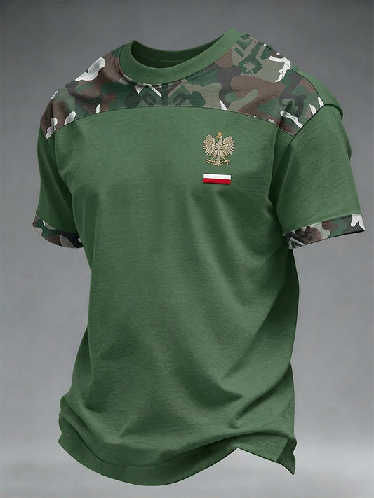 Męski t-shirt z nadrukiem moro