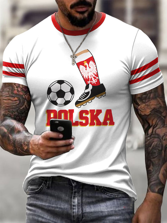 Męski retro koszulka piłkarska w stylu casual