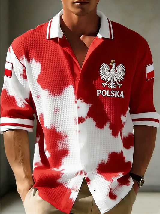 Męska koszula w stylu vintage w stylu polskim na co dzień