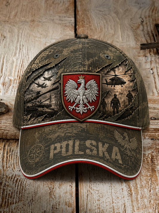 Męski kapelusz w stylu vintage z kamuflażowym wzorem