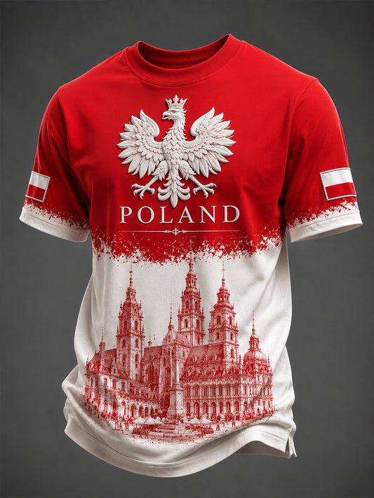 Męski t-shirt z krótkim rękawem z Polską