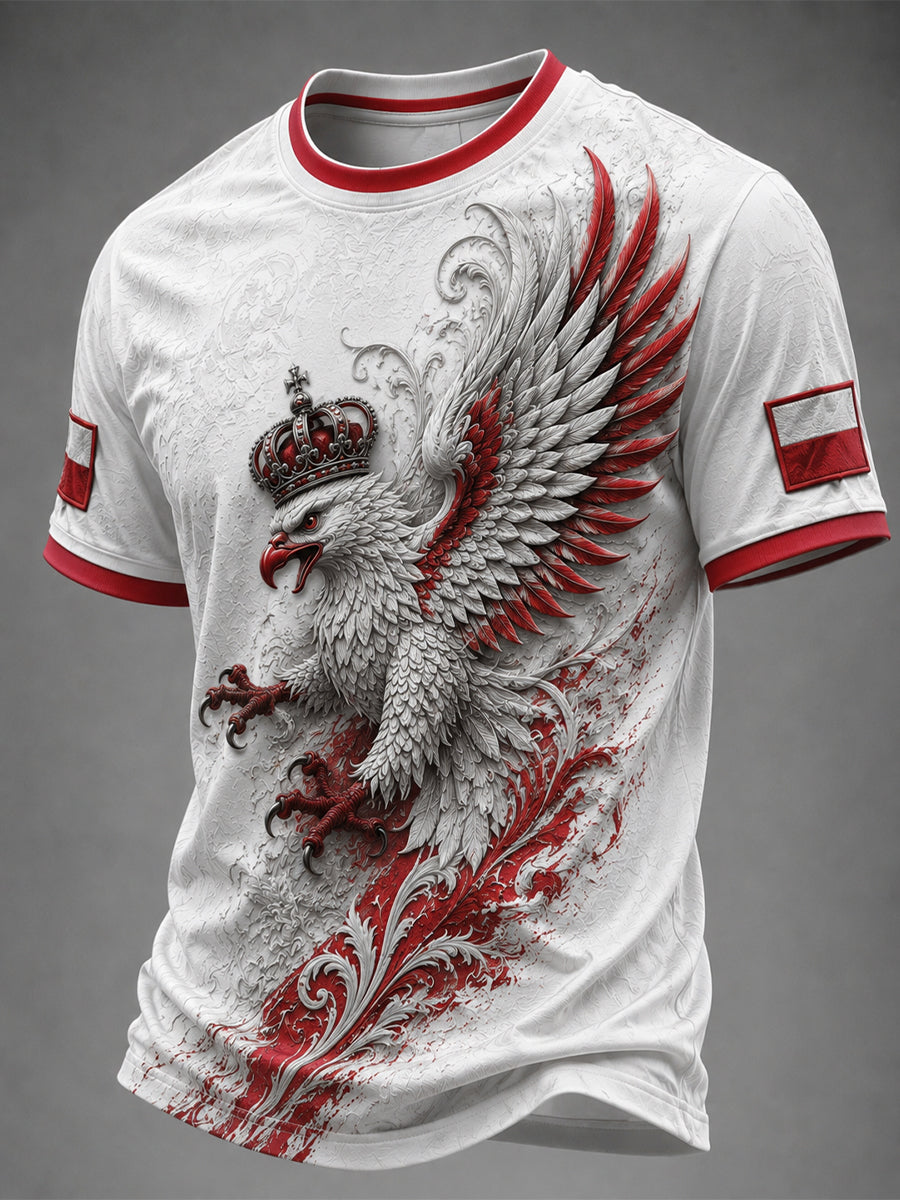 Męski t-shirt z krótkim rękawem z Polską