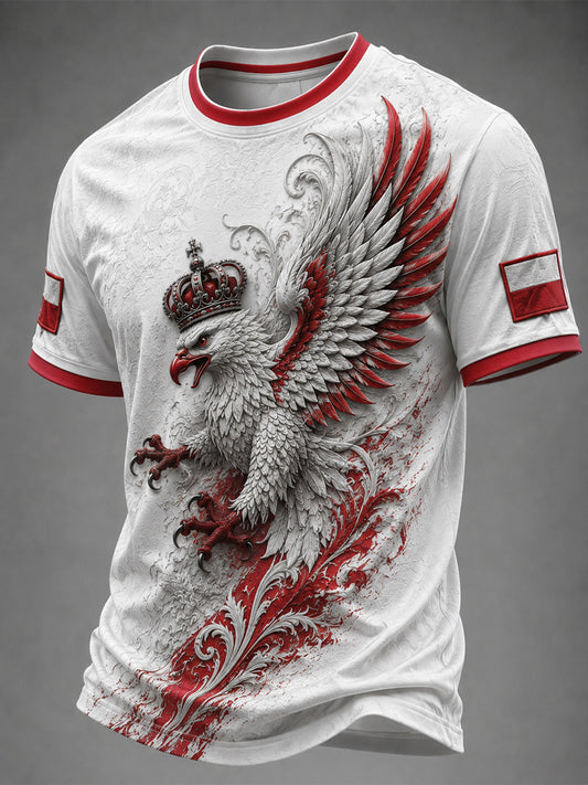 Męski t-shirt z krótkim rękawem z Polską