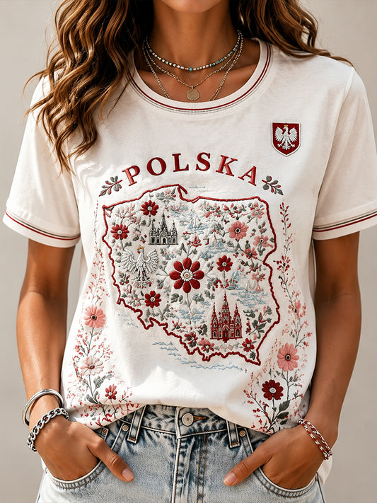 Koszulka damska Polska z krótkim rękawem