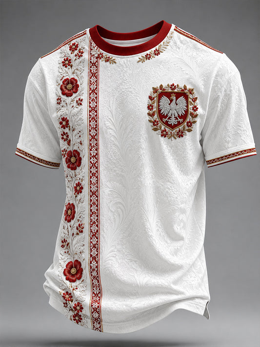 Męski t-shirt z krótkim rękawem z Polską