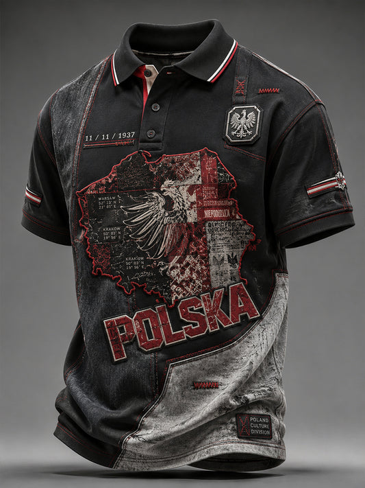 Męska koszula z krótkim rękawem z Polską
