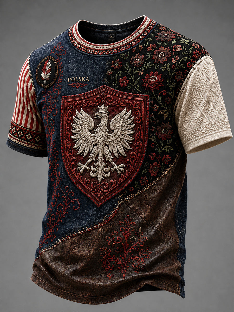 Męski t-shirt z krótkim rękawem z Polską