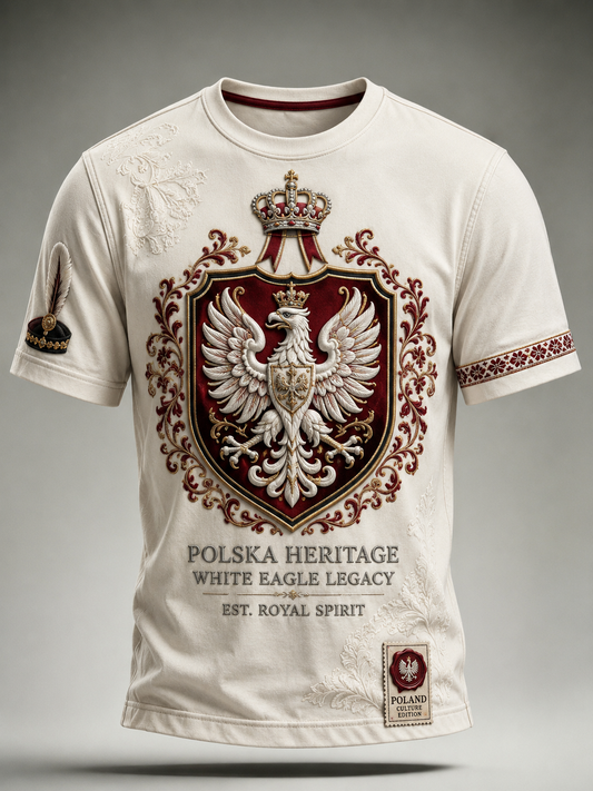 Męski t-shirt z krótkim rękawem z Polską