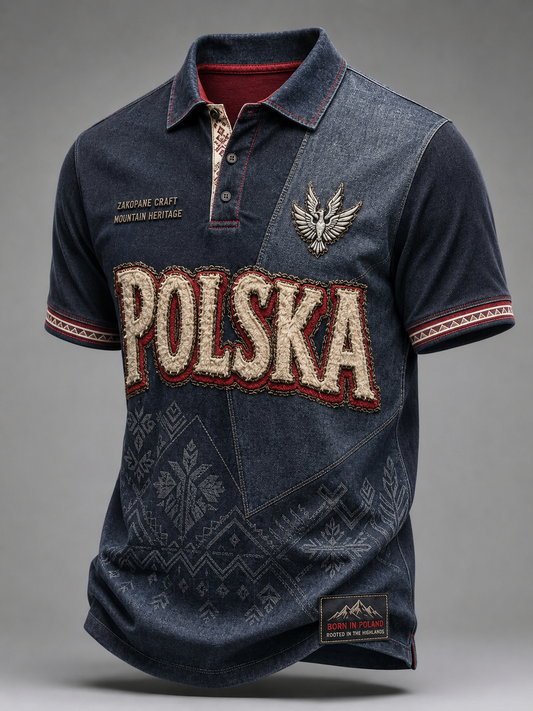Męska koszula z krótkim rękawem z Polską