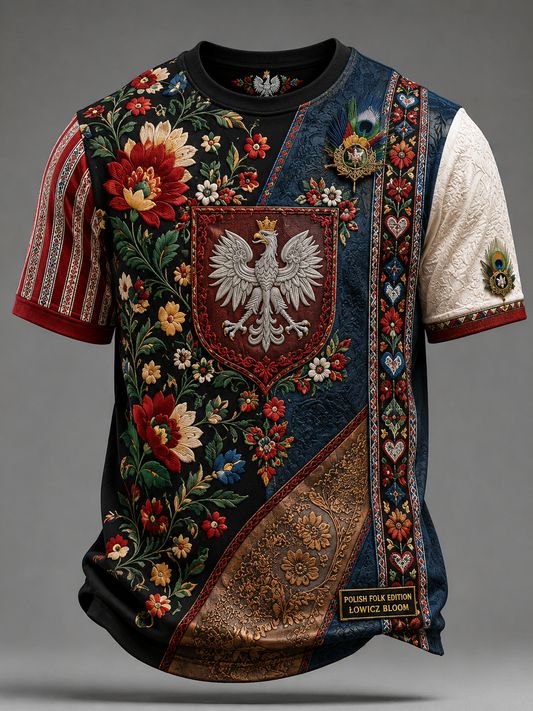Męski t-shirt z krótkim rękawem z Polską