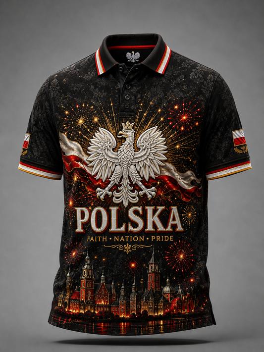 Męska koszula z krótkim rękawem z Polską