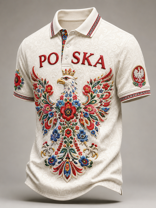 Męska koszula z krótkim rękawem z Polską