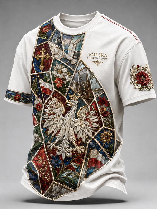 Męski t-shirt z krótkim rękawem z Polską