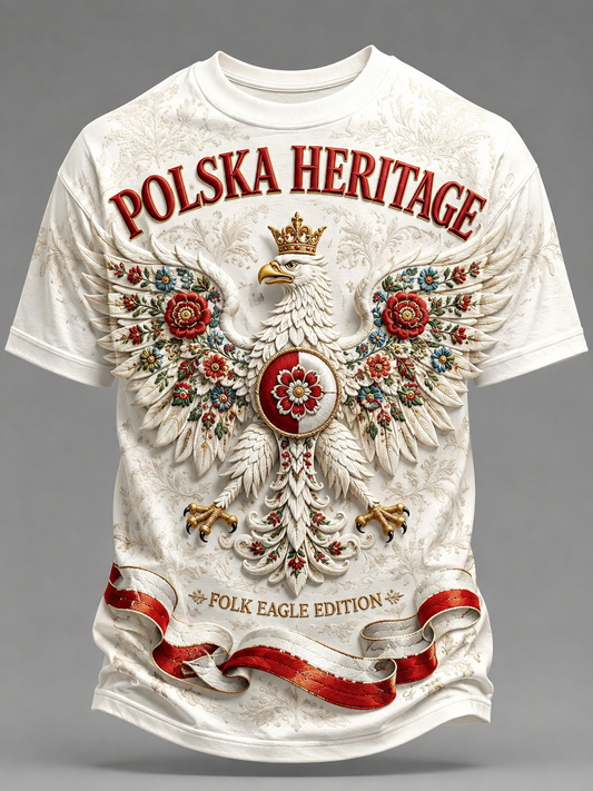 Męski t-shirt z krótkim rękawem z Polską