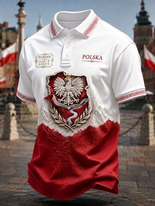 Męska Koszula z krótkim rękawem Mapa Polski
