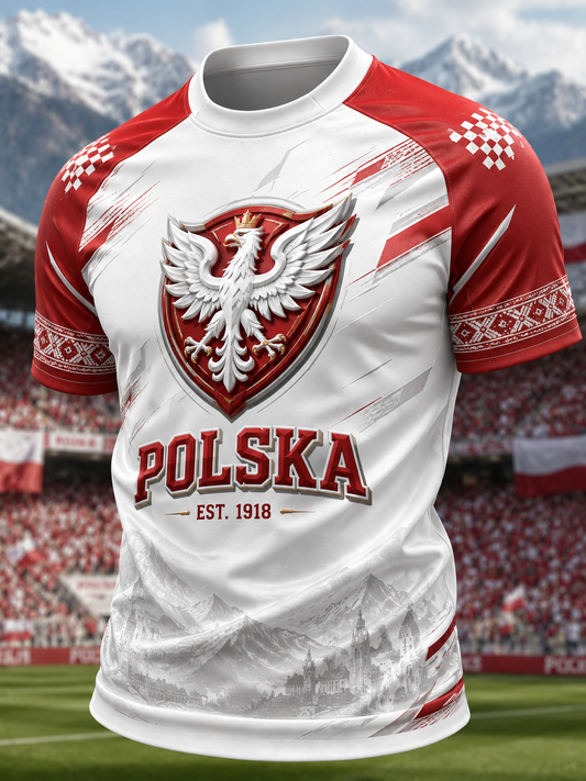 Męska Polska Koszulka z krótkim rękawem