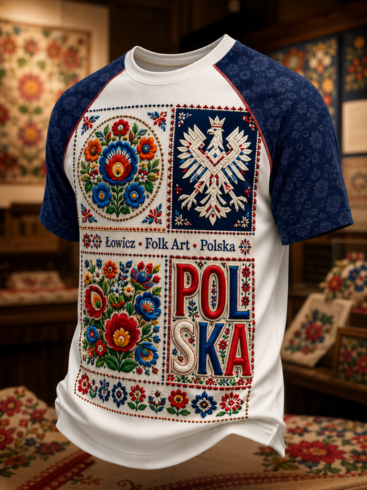 Męski t-shirt z krótkim rękawem z Polską